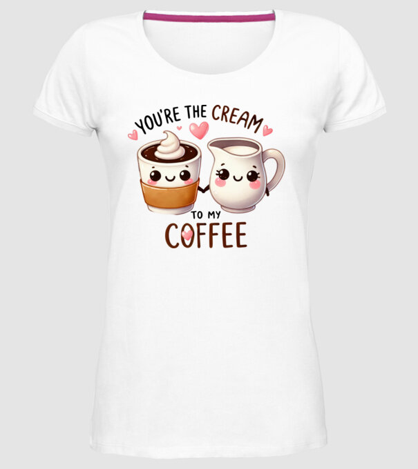 Cream to my Coffee model alb pe tricou