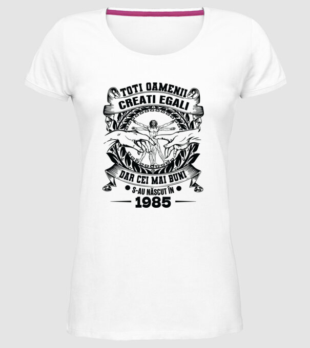Da Vinci 40 1985 model alb pe tricou