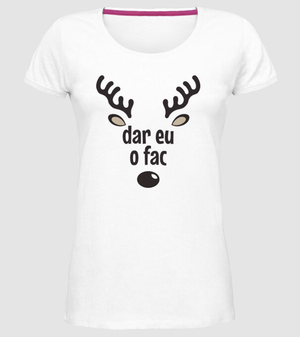 Dar eu o fac crăciun chiar căprioară Alb model alb pe tricou