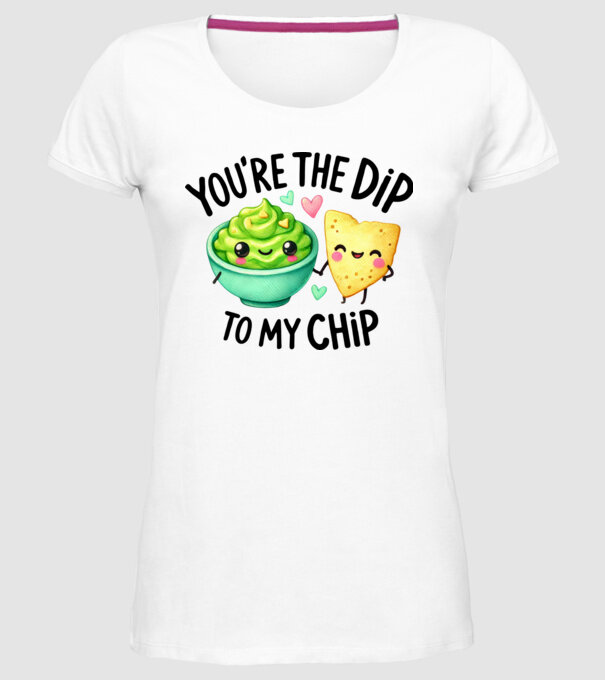 Dip to my Chip model alb pe tricou