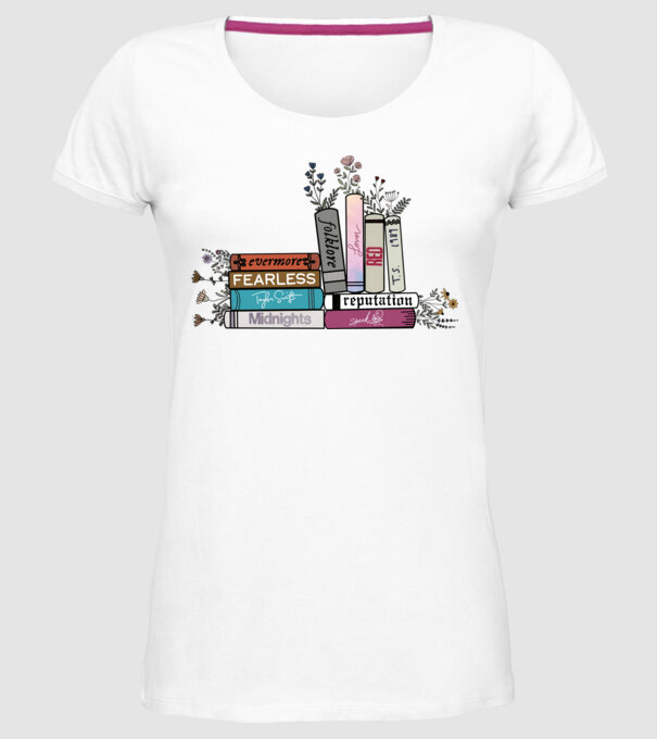 Eras tour books color 2 model alb pe tricou
