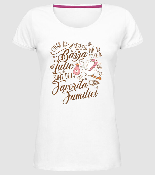 Favorita familiei IULIE model alb pe tricou