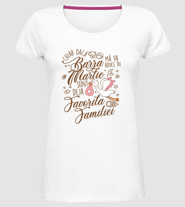 Favorita familiei MARTIE model alb pe tricou