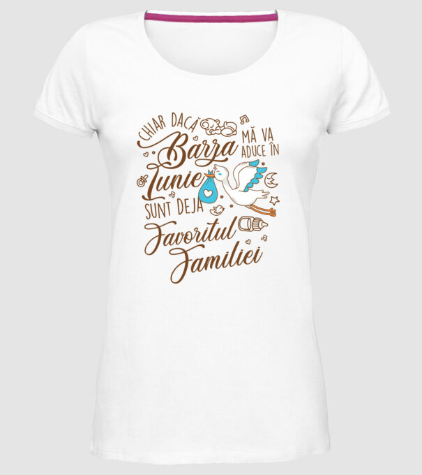 Favoritul familiei IUNIE model alb pe tricou