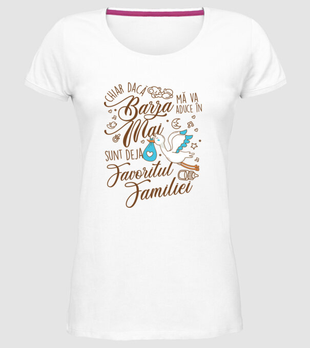 Favoritul familiei MAI model alb pe tricou