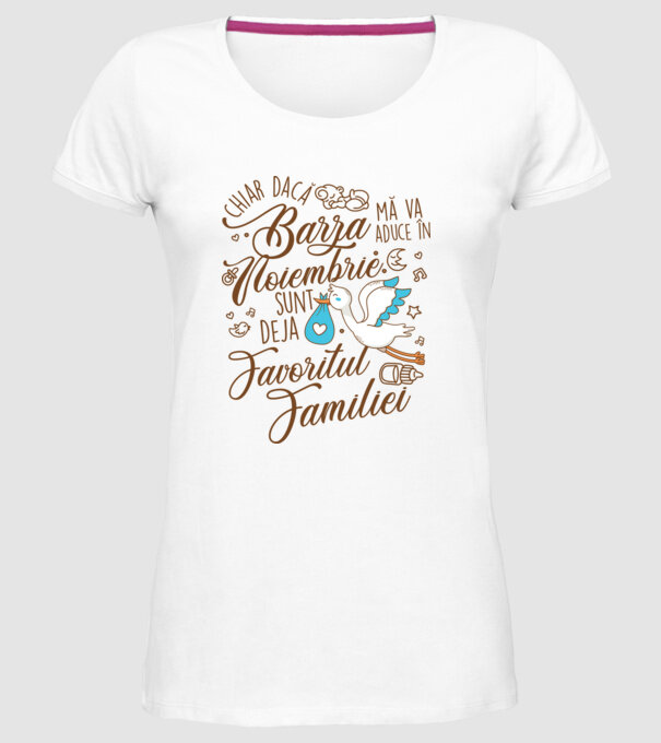 Favoritul familiei NOIEMBRIE model alb pe tricou