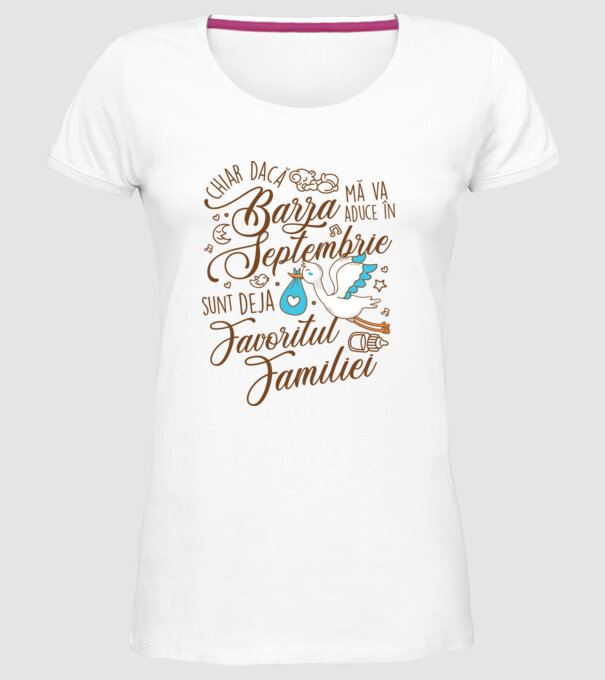 Favoritul familiei SEPTEMBRIE model alb pe tricou