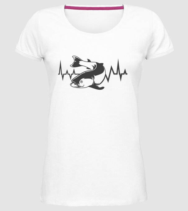 Fish model alb pe tricou