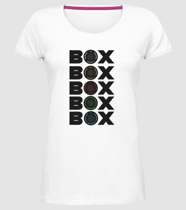 Forma1 box model alb pe tricou