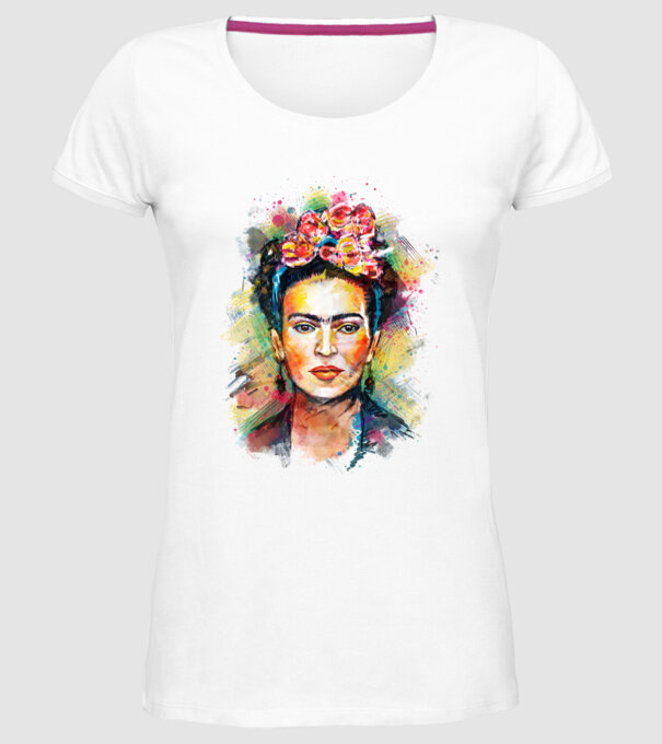 Frida Kahlo model alb pe tricou