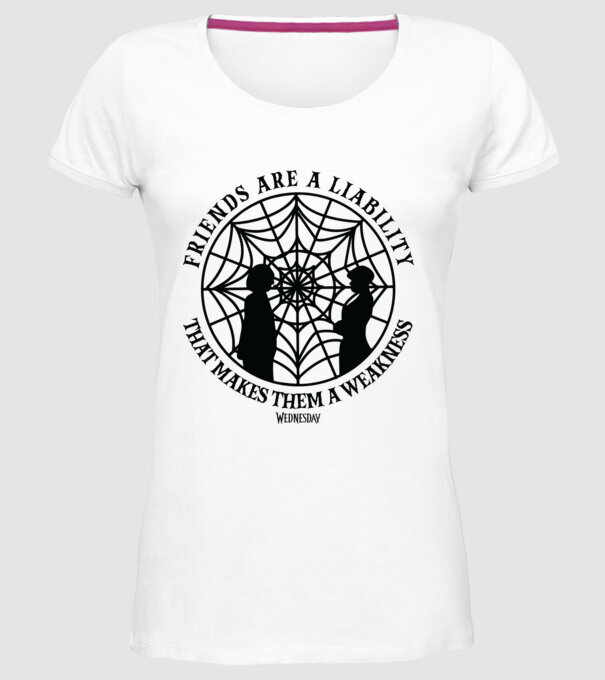 Friends are liability model alb pe tricou