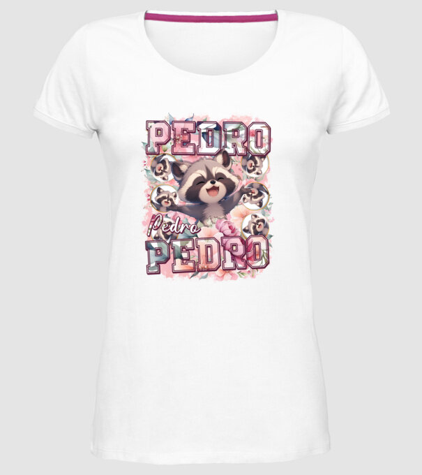 Girly Pedro model alb pe tricou