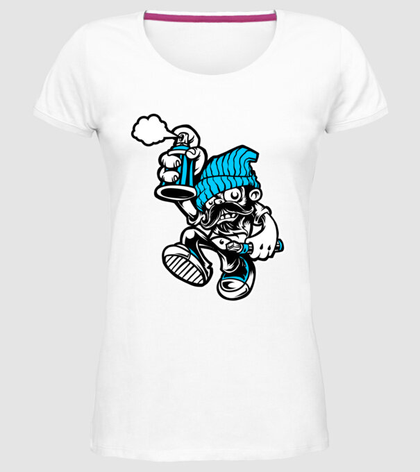 Graffiti model alb pe tricou