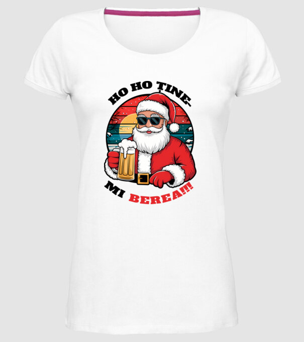 Ho ho ține mi berea! alb model alb pe tricou