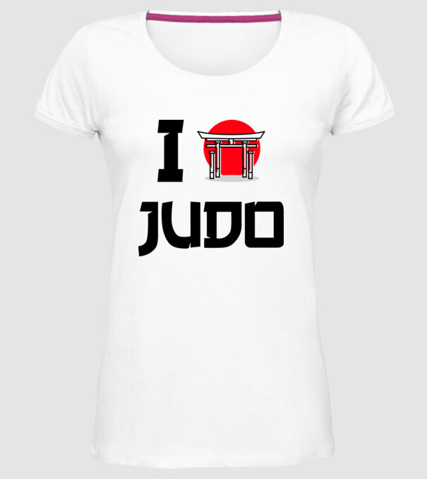I love Judo model alb pe tricou