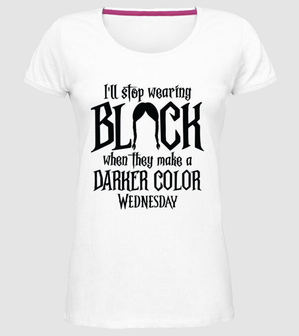  ill stop wearing black model alb pe tricou