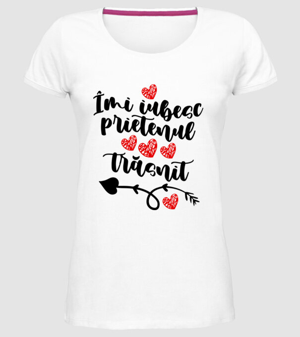 Îmi iubesc prietenul trăsnit model alb pe tricou