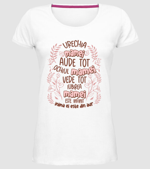 Iubirea mamei este infinit model alb pe tricou