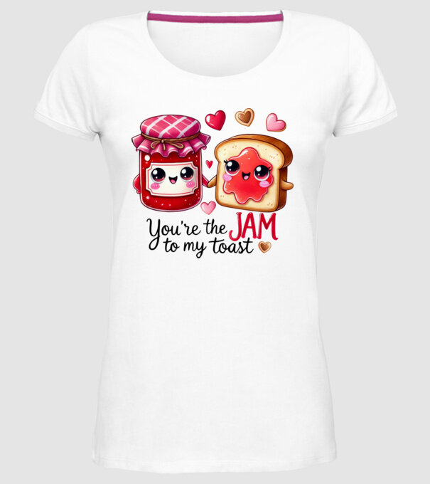 Jam to my Toast model alb pe tricou