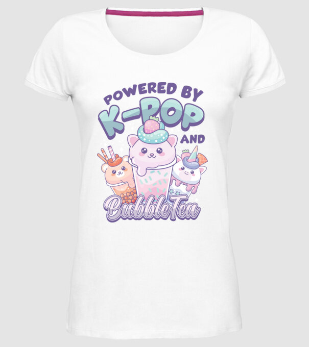 K-POP BUBBLE TEA model alb pe tricou