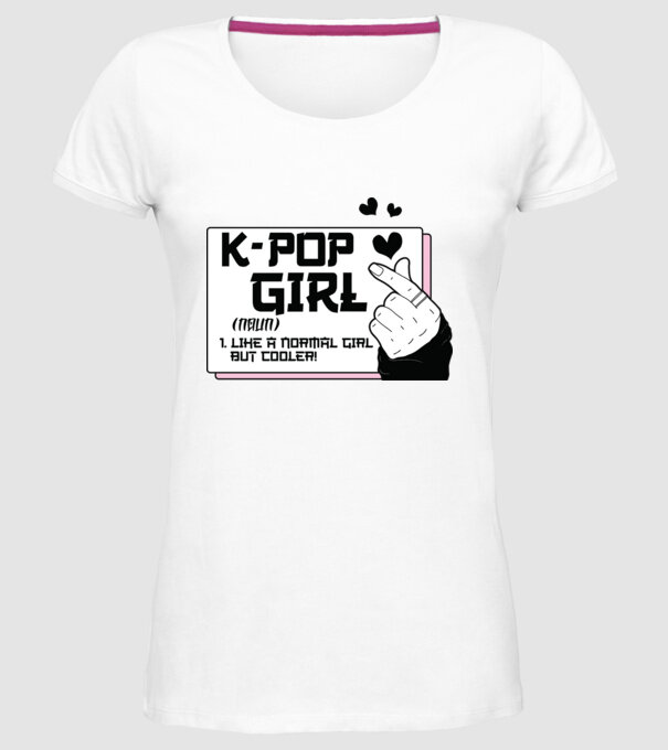 K-POP FANGIRL model alb pe tricou