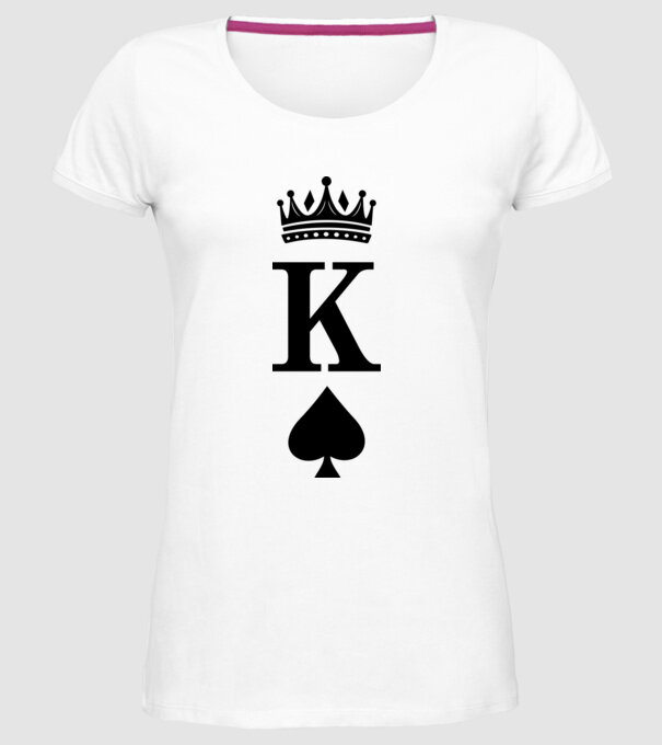 King model alb pe tricou