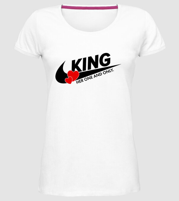King model alb pe tricou