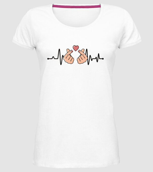 Kpop heartbeaT model alb pe tricou