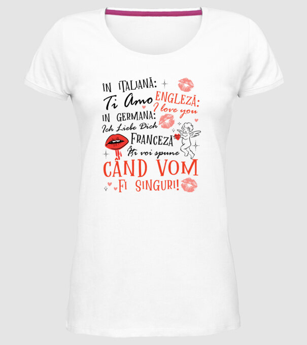Lecție de limbă model alb pe tricou