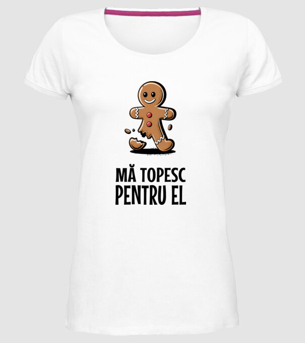 Mă topesc pentru el alb model alb pe tricou
