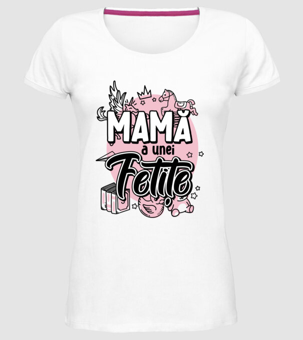 Mamă a unei fetițe model alb pe tricou