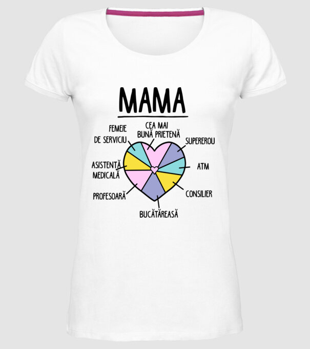 Mama cea mai bună prietenă, supererou model alb pe tricou