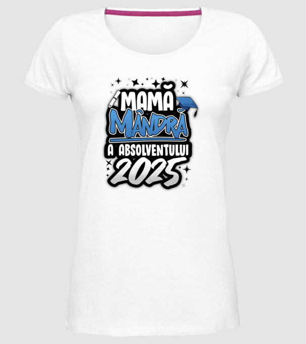 Mamă Mândră a absolventului model alb pe tricou