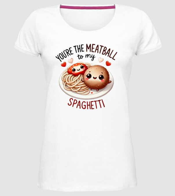 Meatball to my Spaghetti model alb pe tricou
