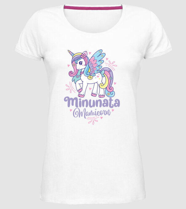 Minunata Mamicorn model alb pe tricou