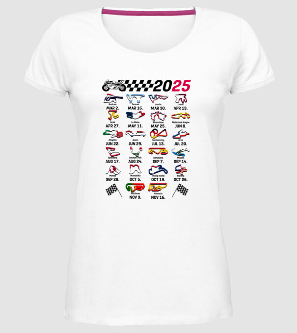 MOTOGP 25 CALENDAR alb model alb pe tricou
