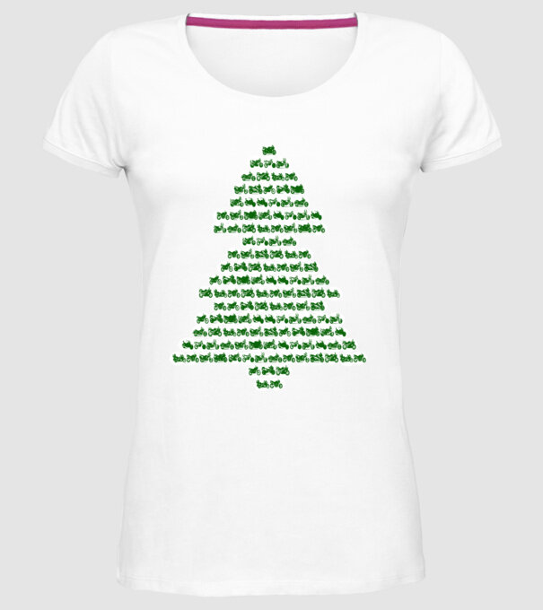 motorbike christtmas tree model alb pe tricou