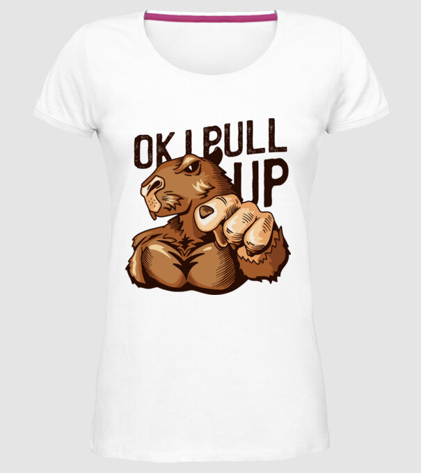 Muscular Capybara - capibară model alb pe tricou
