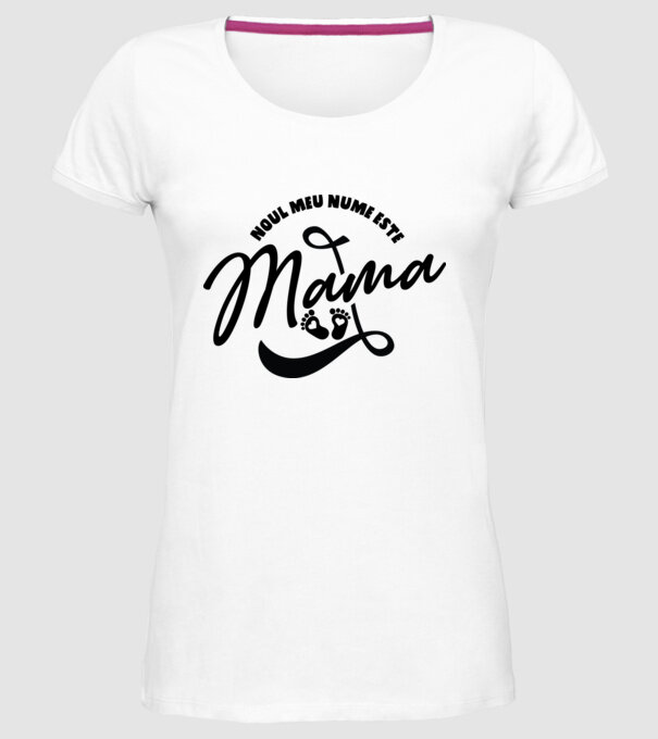 Noul meu nume este Mama model alb pe tricou