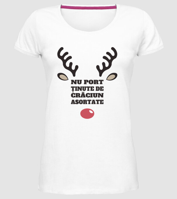 Nu port ținute de crăciun asortate crăciun chiar căprioară Alb model alb pe tricou
