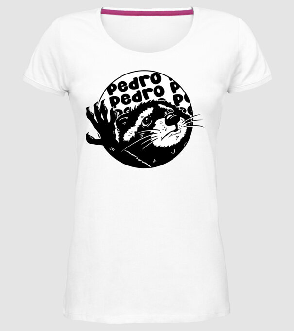 Pedro circle model alb pe tricou