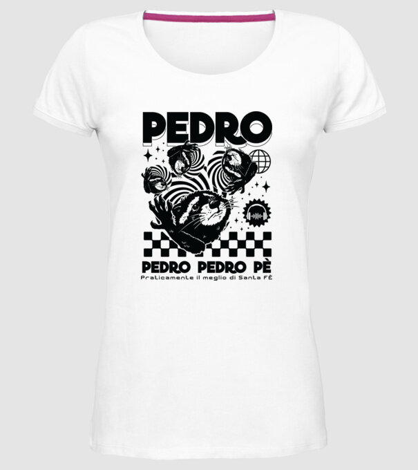 Pedro techno model alb pe tricou