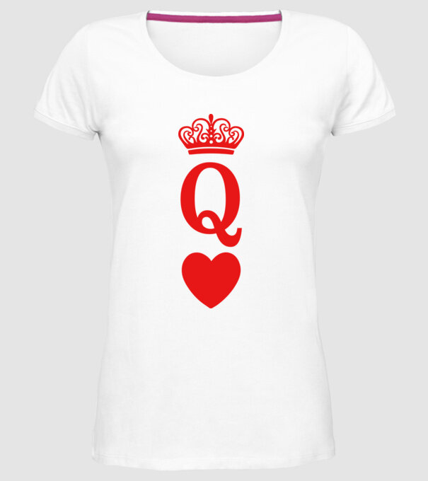 Queen model alb pe tricou