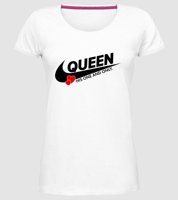 Queen model alb pe tricou