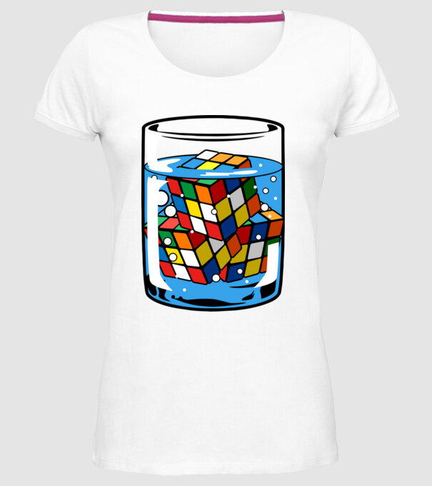 Rubik Ice model alb pe tricou