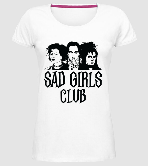 Sad Girls Club model alb pe tricou