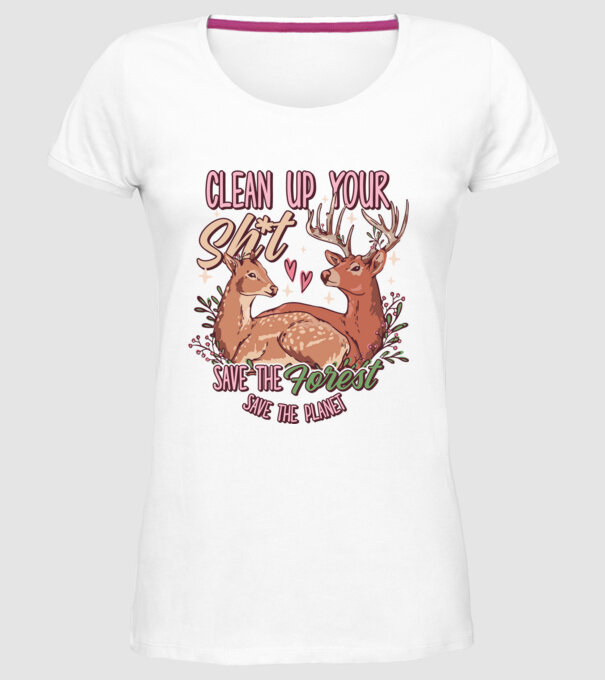 Save the forest model alb pe tricou