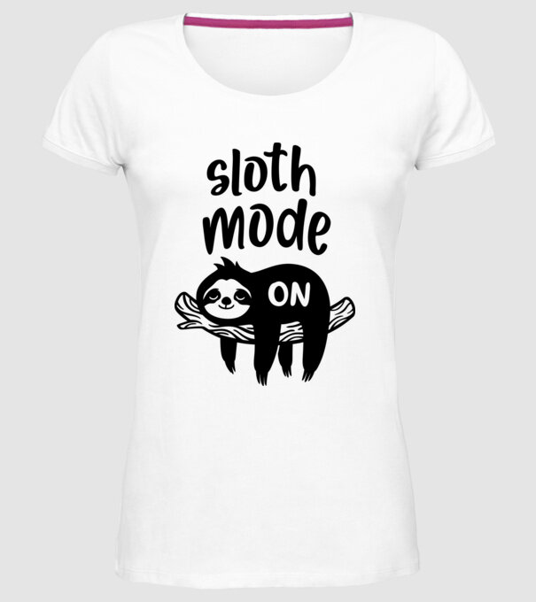Sloth mode on model alb pe tricou