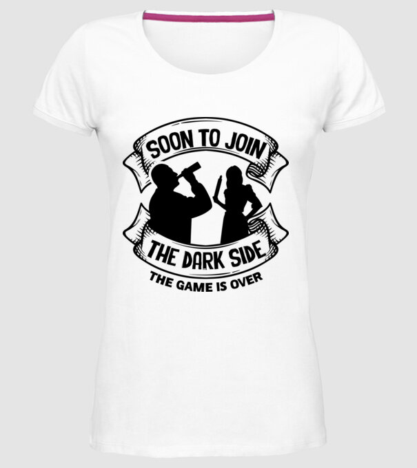 Soon join the dark side model alb pe tricou