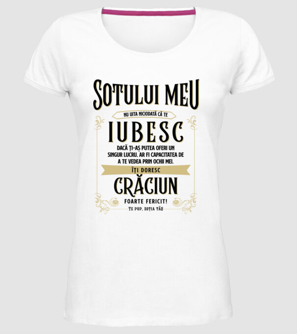 Soțului meu model alb pe tricou